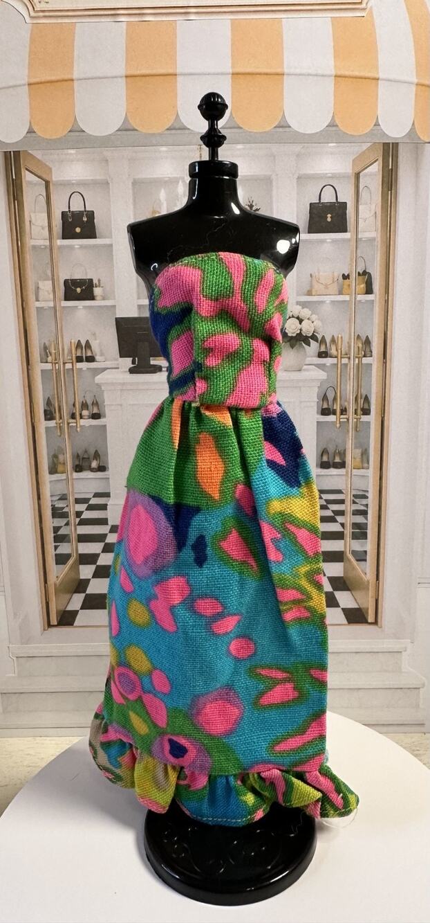 Shillman Barbie Clone Vintage Maddie Mod Psychedelic Maxi Dress